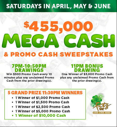 Fz31809 Mega Cash & Promo Cash Sweepstakes April May & June 480X520 Dgtl